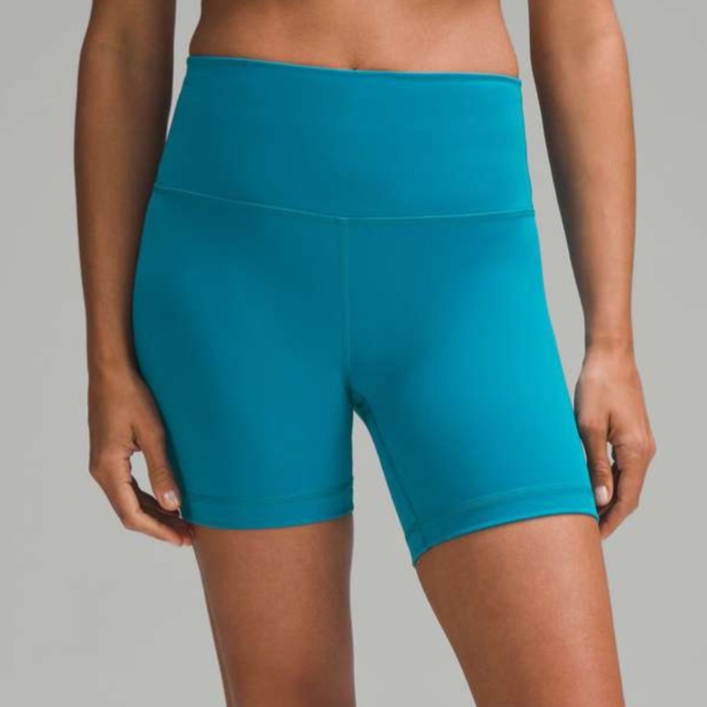 Lululemon Wunder Train High Rise Shorts Hawaiian Blue Everlux Size 0